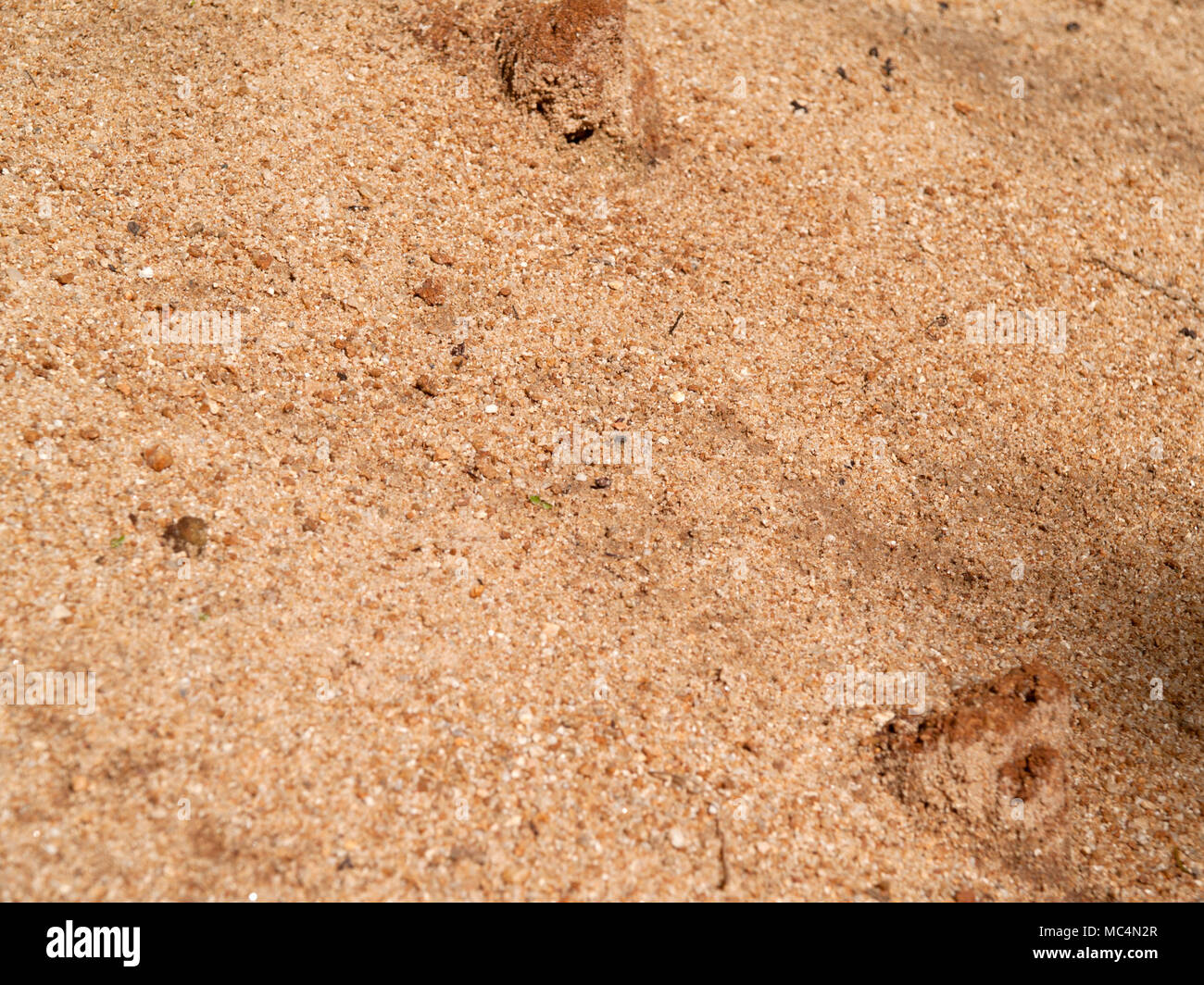 Hügel aus Sand, Objekte als kleine Steine. Die Insel nicht gut mit vielen Vereinen. Stockfoto