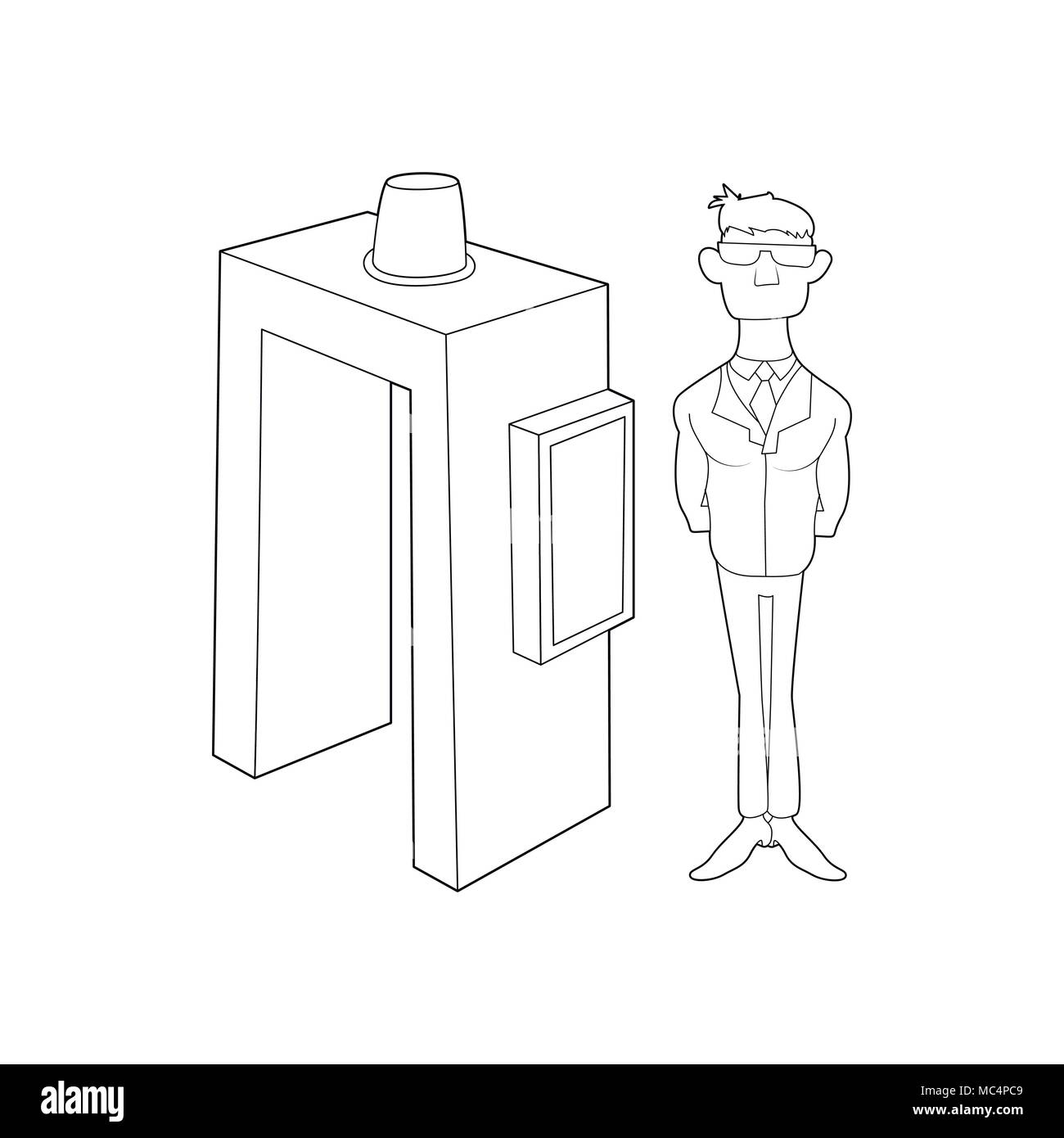 Metalldetektor Symbol prüfen, outline Style Stock Vektor