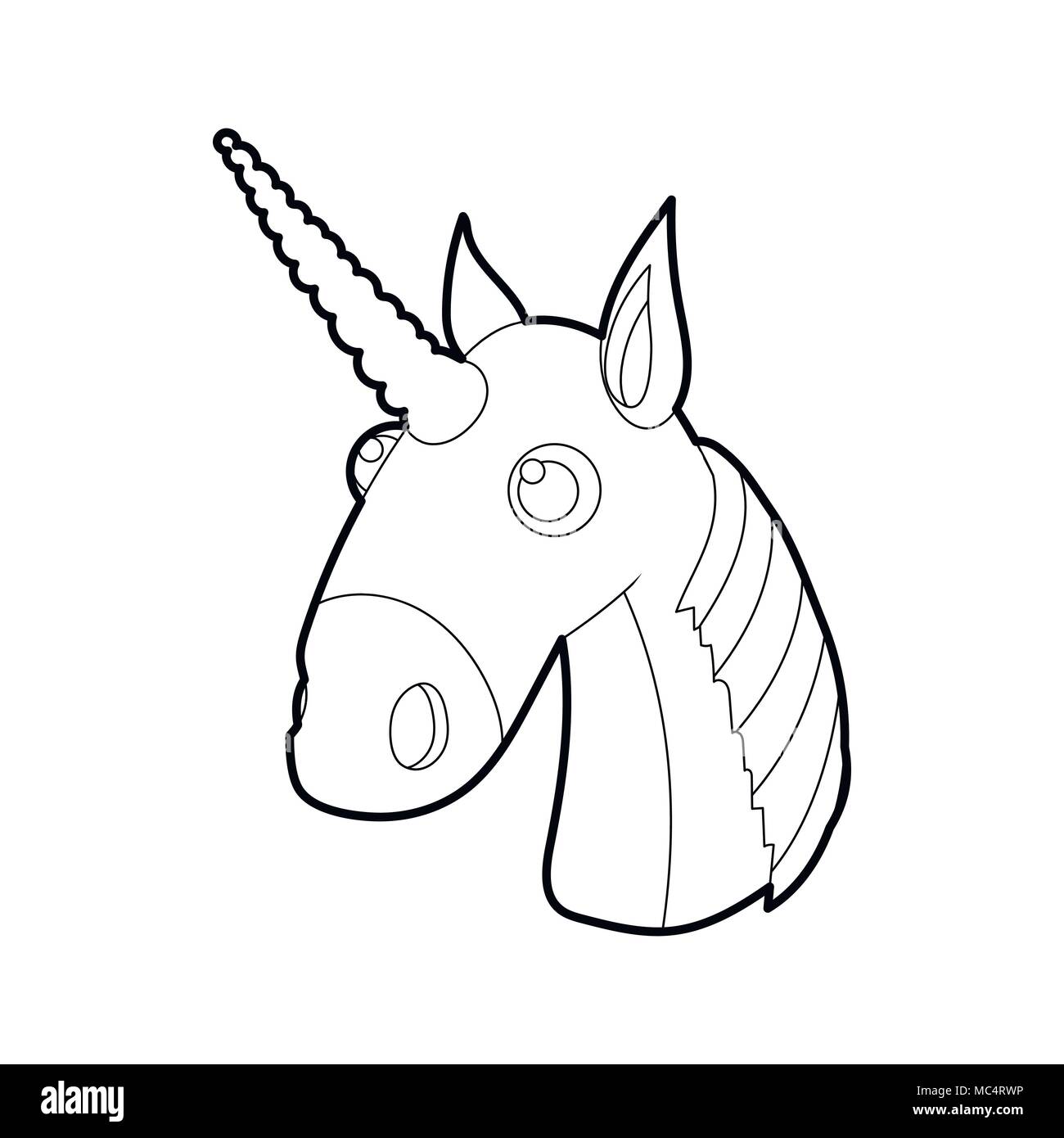 Einhorn-Symbol, Umriss-Stil Stock-Vektorgrafik - Alamy