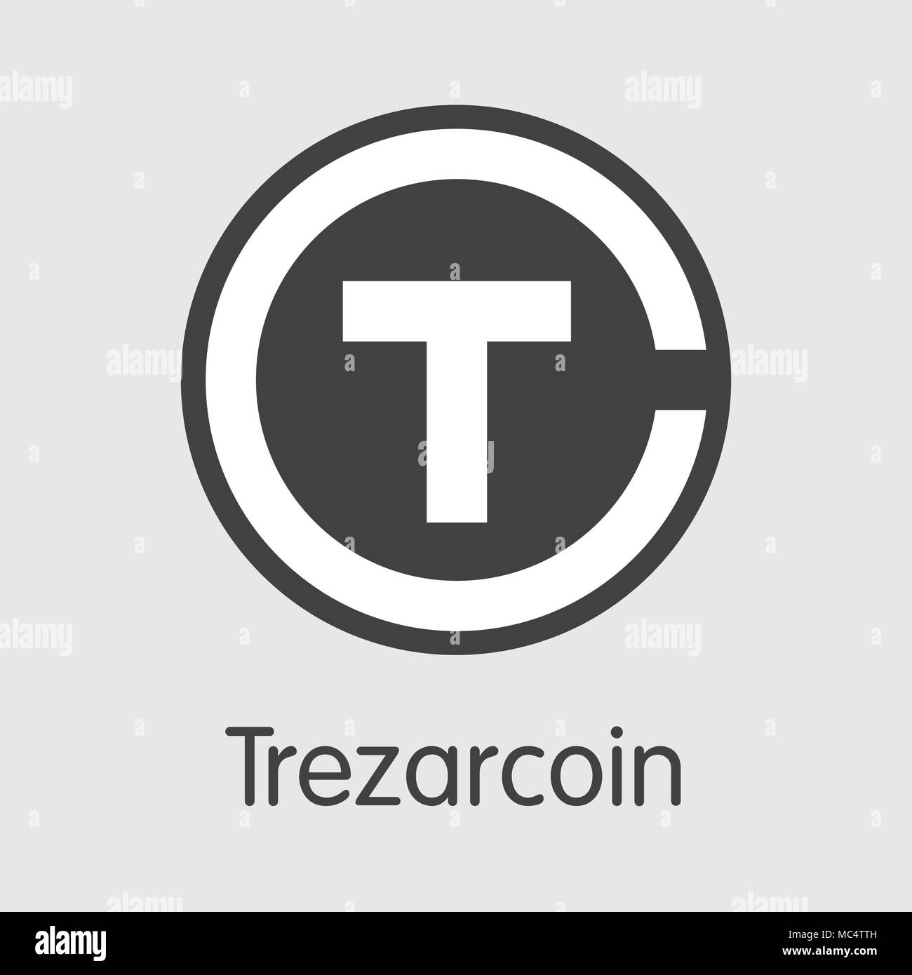 Trezarcoin digitale Währung - Vektor Web Icon. Stock Vektor