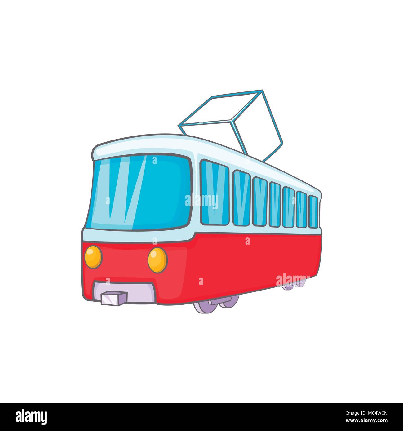 Straßenbahn-Symbol im Comic-Stil Stock Vektor