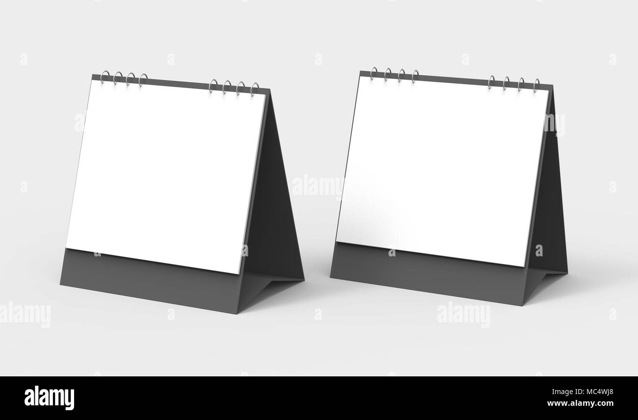 Leeren Schreibtisch Kalender, 3d-render Kalender mockup mit leeren Raum für Design verwendet, square Design. Stockfoto