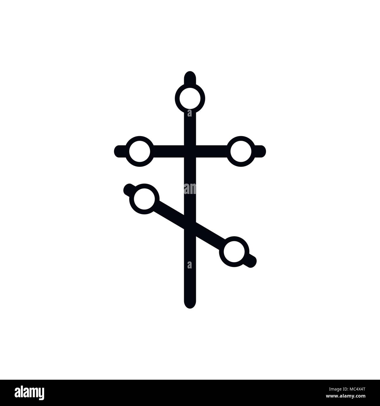 Orthodoxes Kreuz Symbol in einem einfachen Stil Stock Vektor