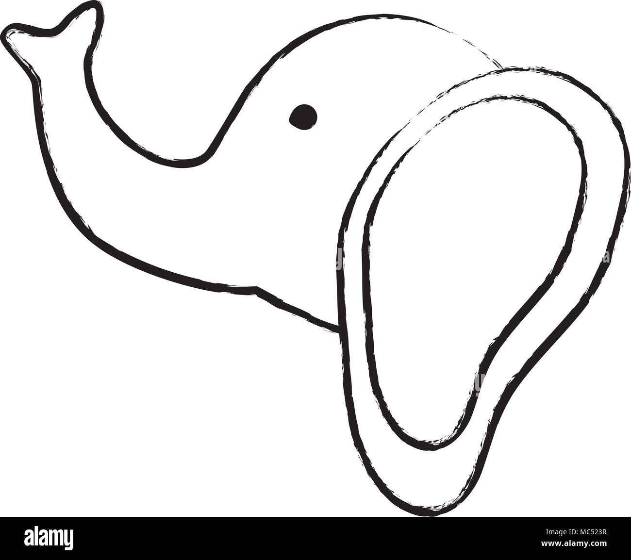 Skizze der Elephant Head Symbol auf weißem Hintergrund, Vector Illustration Stock Vektor