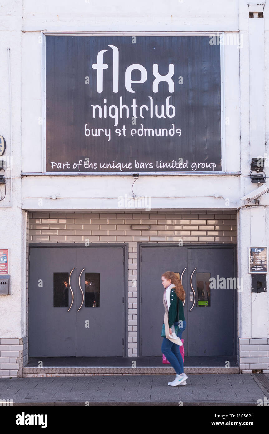 Flex Nachtclub in Bury St. Edmunds, Suffolk, England, Großbritannien, Großbritannien Stockfoto