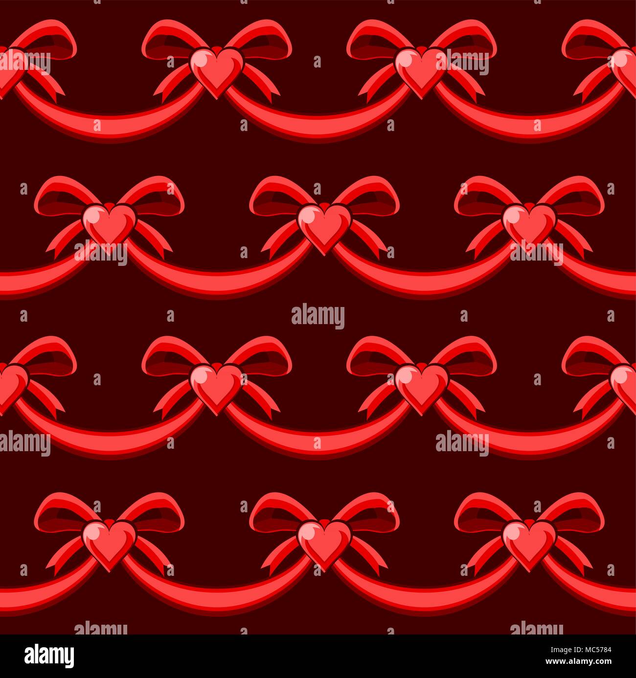 Valentine ribbon Herzen abstrakt, nahtlose Kacheln vektor Textur muster Stock Vektor