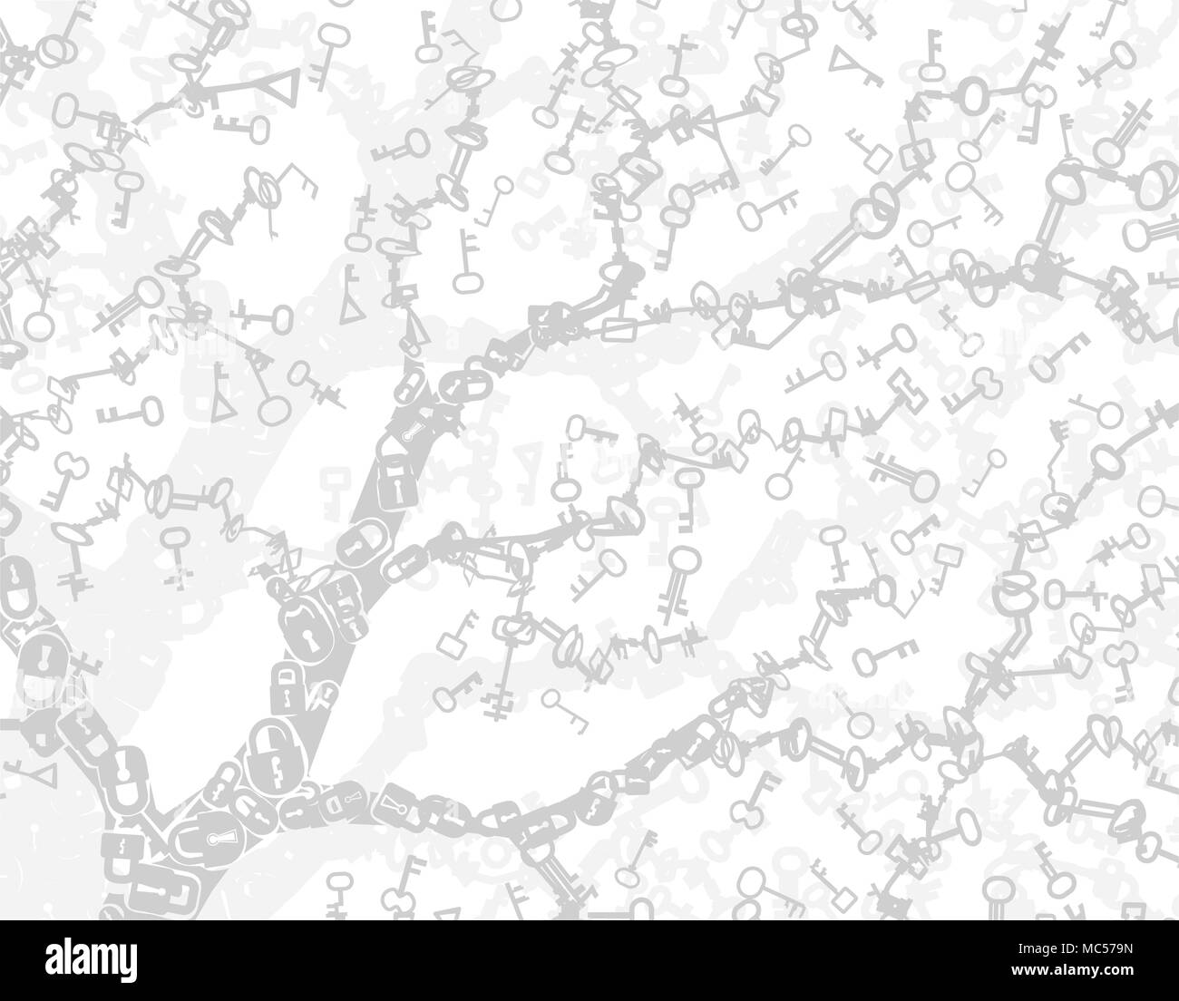 Schlüsselsymbol abstract vector Hintergrund weiß leuchtet, horizontal Stock Vektor