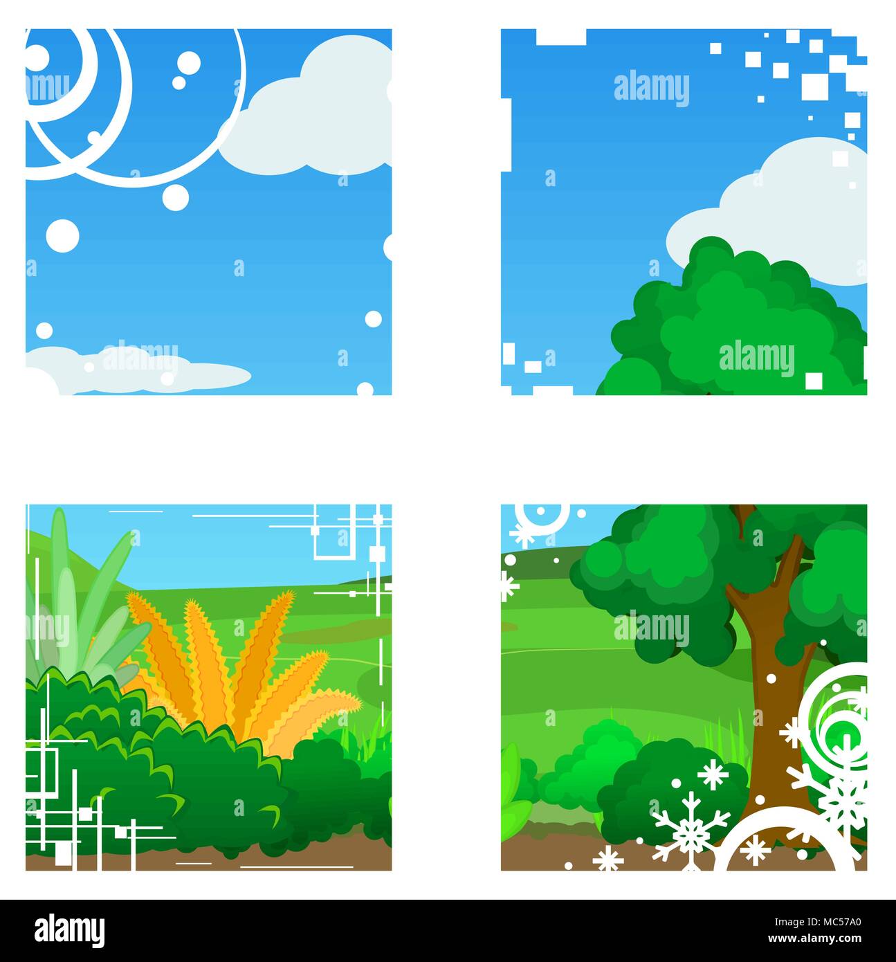 Landschaft cartoon Natur Fenster abstrakt, Vector Illustration, isoliert Stock Vektor