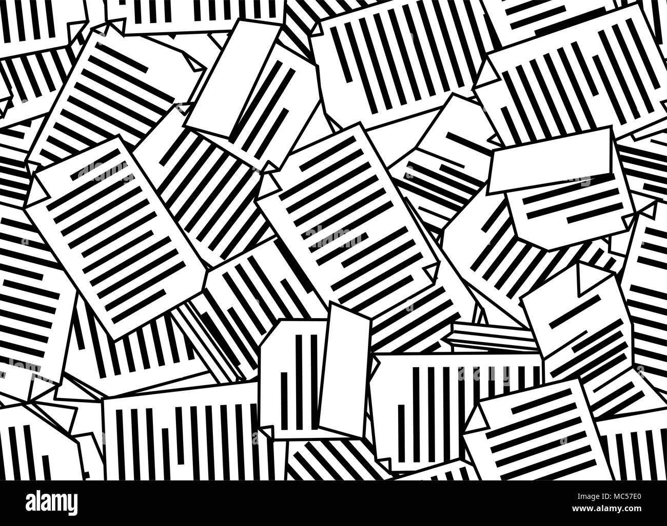 Unterlagen Unterlagen abstrakt stilisierten, nahtlose Textur muster, vector Abbildung: Schwarz und Weiß, horizontaler Hintergrund Stock Vektor