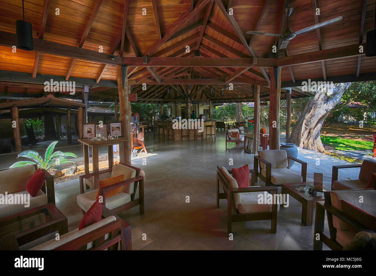 Rezeption von Sigiriya Hotel, zentrale Provinz, Sri Lanka, Asien. Stockfoto