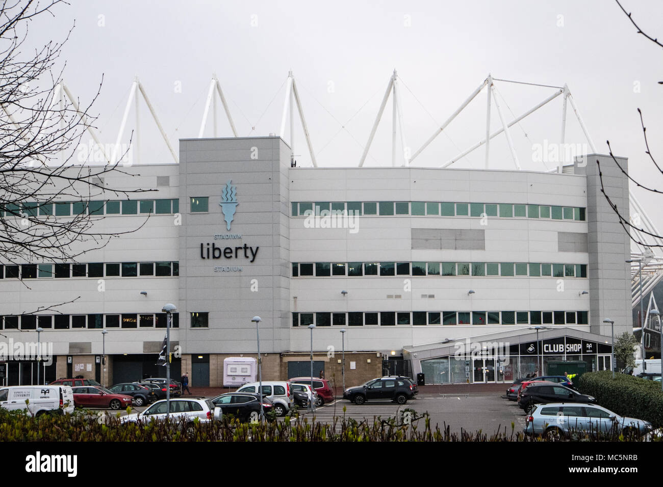 Liberty Stadium, Home, Stadion, von, Premier League, Swansea, Fußball, Verein, Schwäne und, Rugby, Team, Fischadler, Norden, der, Swansea City, South Wales, Wales, Welsh, Großbritannien, Stockfoto
