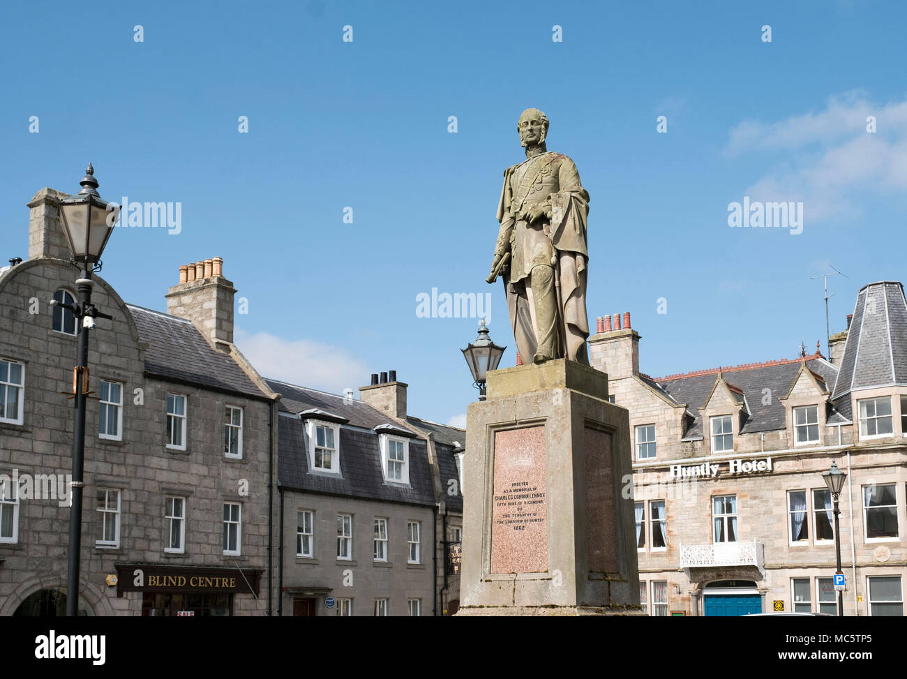 Statue von Charles Gordon Lennox fünften Herzog von Richmond in Huntly Aberdeenshire. Stockfoto