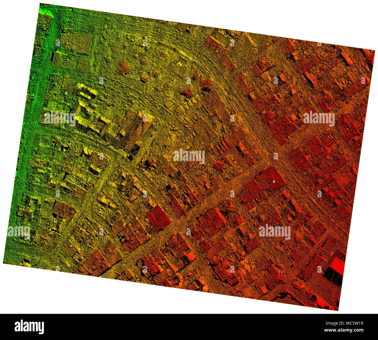 Hohe Auflösung orthorektifizierte Orthorektifizierung Luftbildkarte für Photogrammetrie in Ecuador Pelileo verwendet Stockfoto