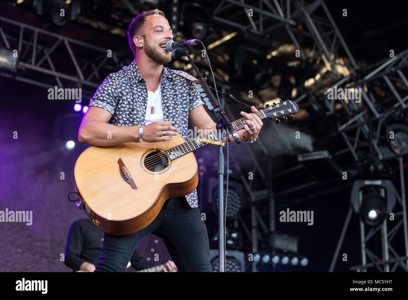 Der britische Sänger und Musiker James Morrison live bei der 26 Heitere Open Air in Zofingen, Aargau, Schweiz Stockfoto