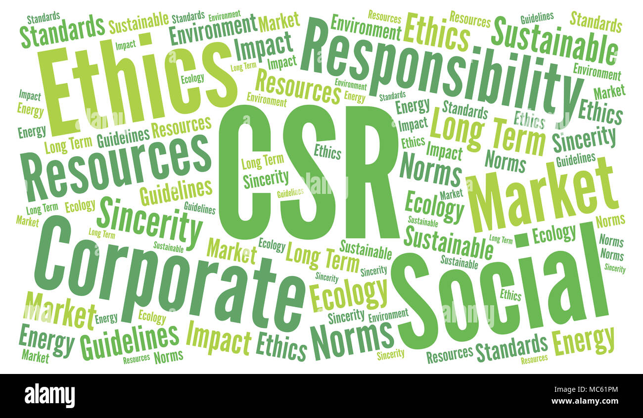 CSR corporate social responsibility Wort cloud Stockfoto