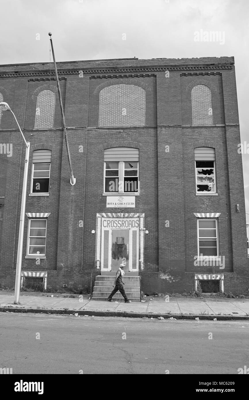 Verlassene Straßen von baltimore, maryland, usa Stockfoto