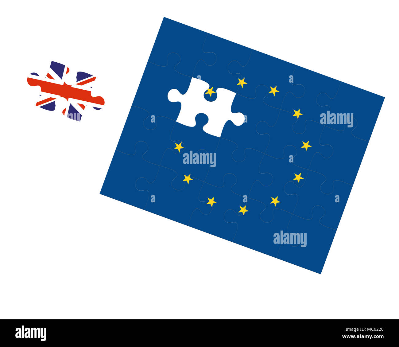 Konzept Bild von Brexit, Großbritannien aus der Europäischen Union Stockfoto
