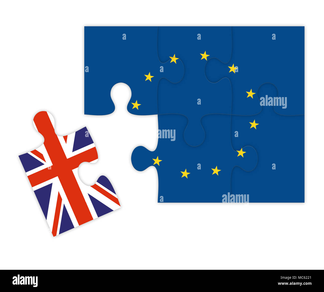 Konzept Bild von Brexit, Großbritannien aus der Europäischen Union Stockfoto