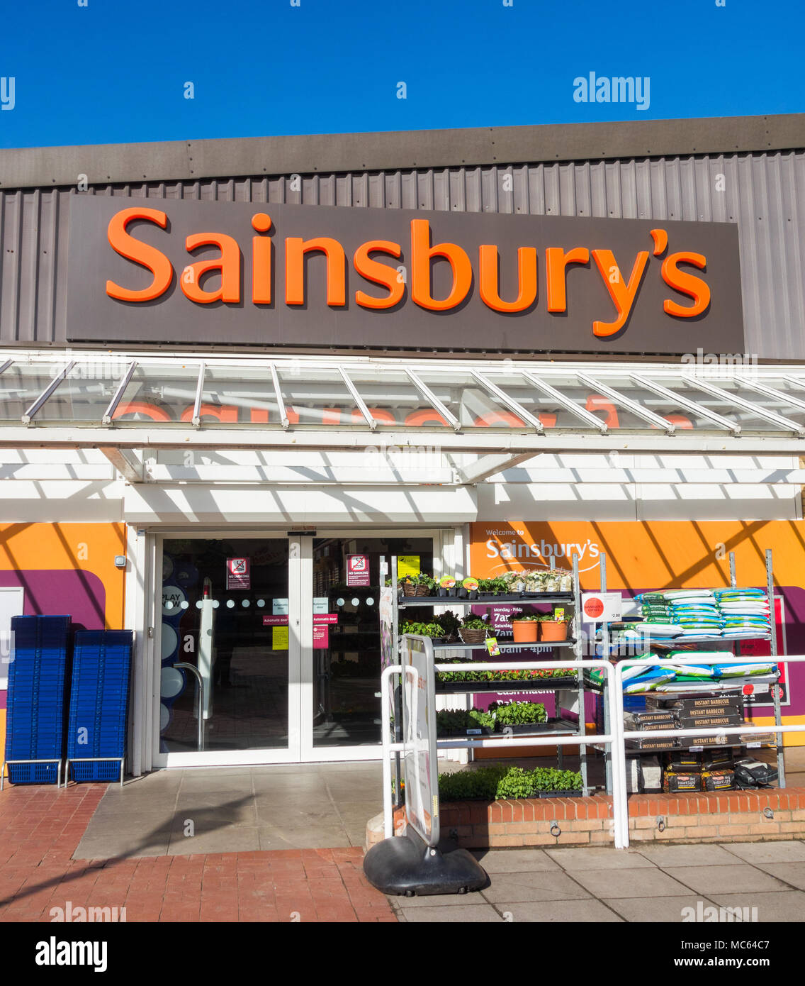 Sainsbury's Supermarkt. England. Großbritannien Stockfoto