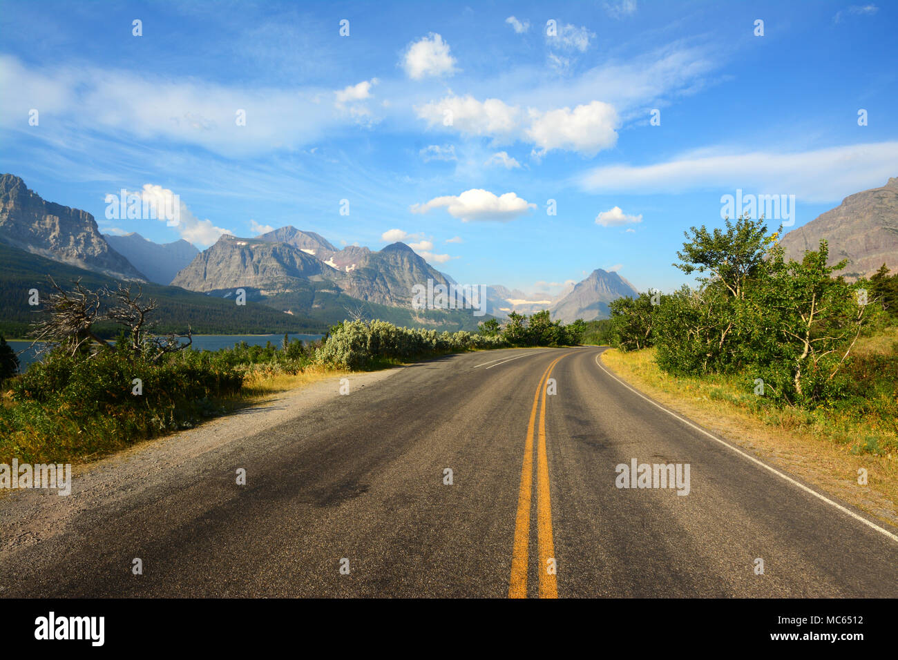 Vielen Gaciers National Park Road Stockfoto