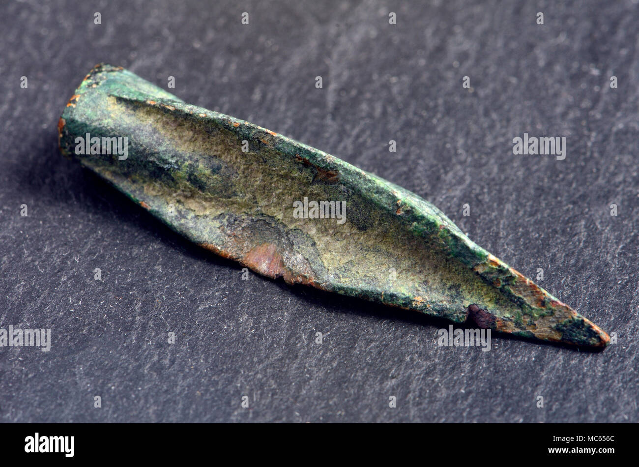 Roman Bronze Tri-lobe-Pfeilspitze Stockfoto