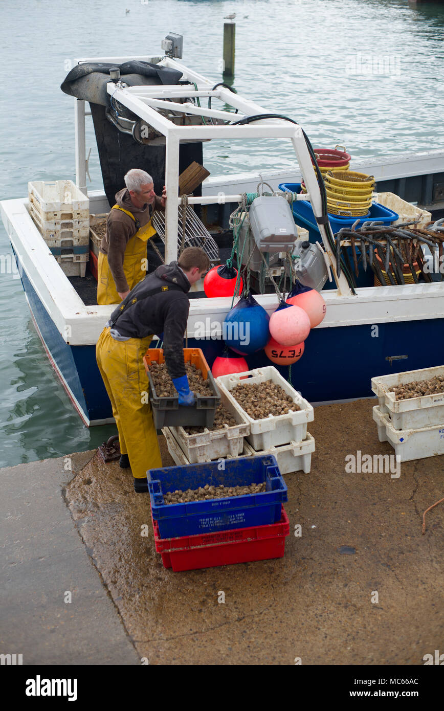 Fischerhafen in Folkestone Kent Stockfoto