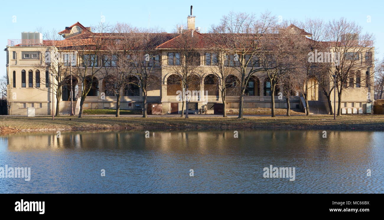 Die alten Casino von Belle Isle, in der Nähe von Detroit, wo eine Menge Hochzeit gefeiert werden. Stockfoto