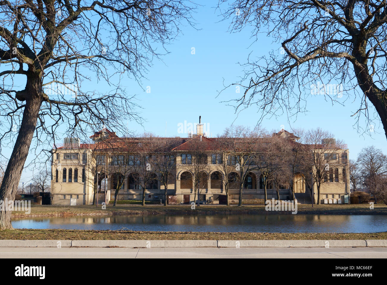Die alten Casino von Belle Isle, in der Nähe von Detroit, wo eine Menge Hochzeit gefeiert werden. Stockfoto