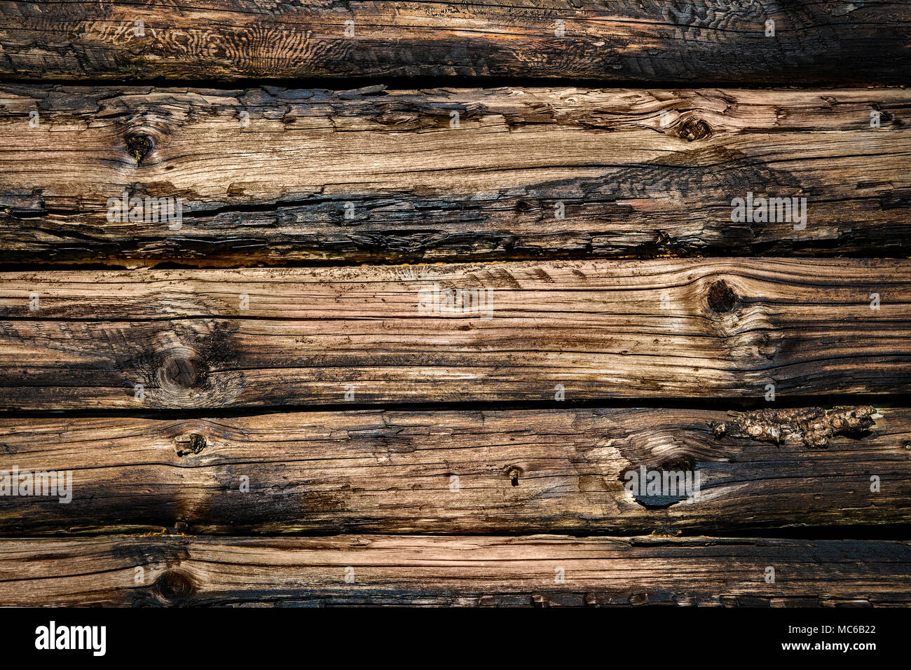 Alte dekorative Holzplanken Stockfoto