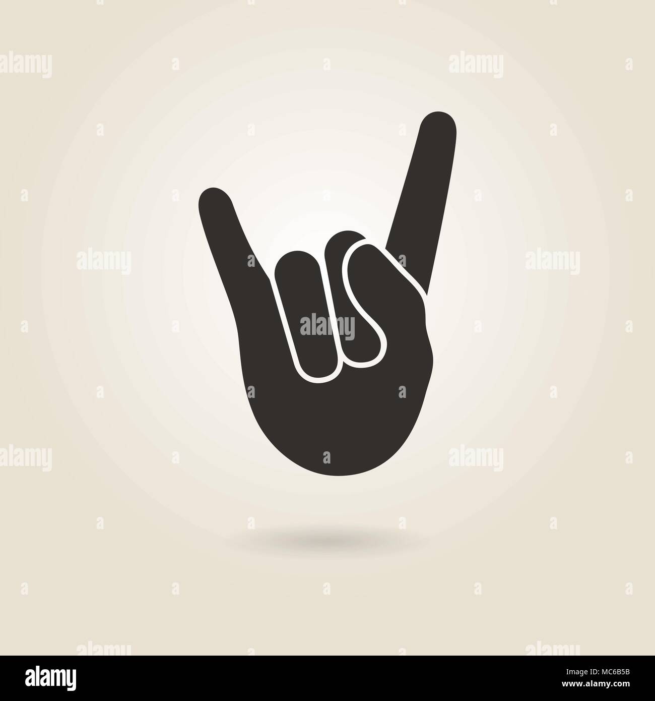 Geste Rock und Roll auf einem hellen Hintergrund Stock Vektor