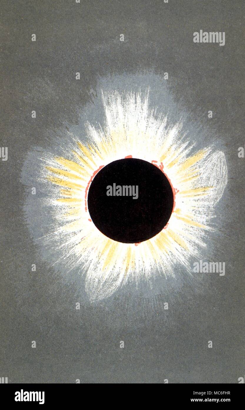 Sonnenfinsternis /. Farbe holzstich in Agnes Giberne von Sonne, Mond und Sterne, 1881 Stockfoto