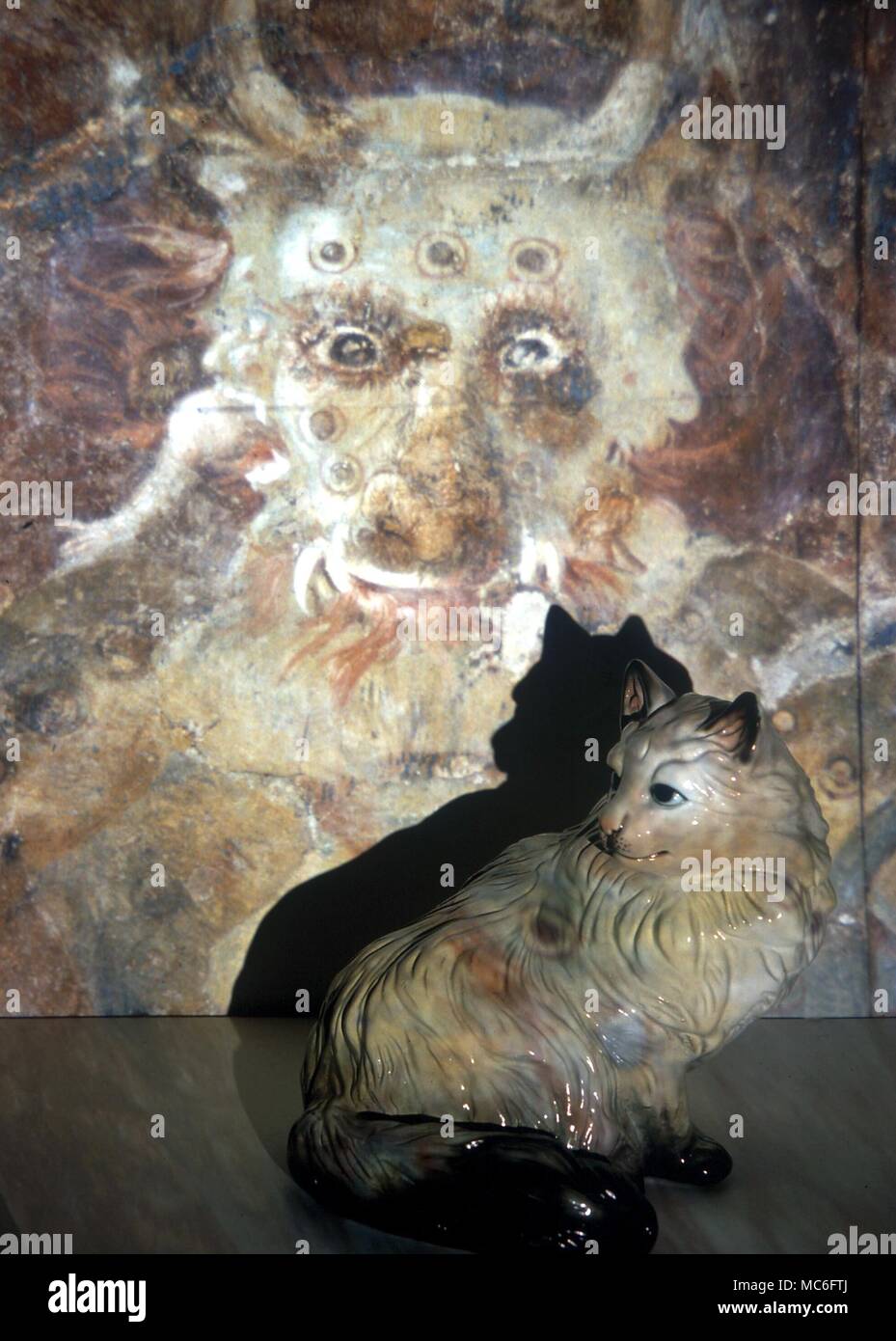 Experimentelle Bild der dämonische Katze, für den Einsatz in "Das Geheimnis der Geschichte von der Katze" Stockfoto