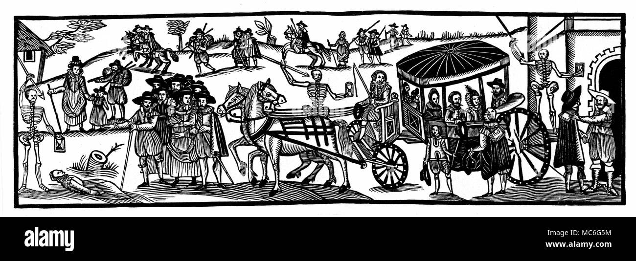 Katastrophen - plage Flug der Städter in das Land, von der Pest von 1630 zu entkommen. Breitseite, ein Schauen-glas für Stadt und Land. John Richard Green, eine kurze Geschichte des englischen Volkes, 1902 Edn. Stockfoto