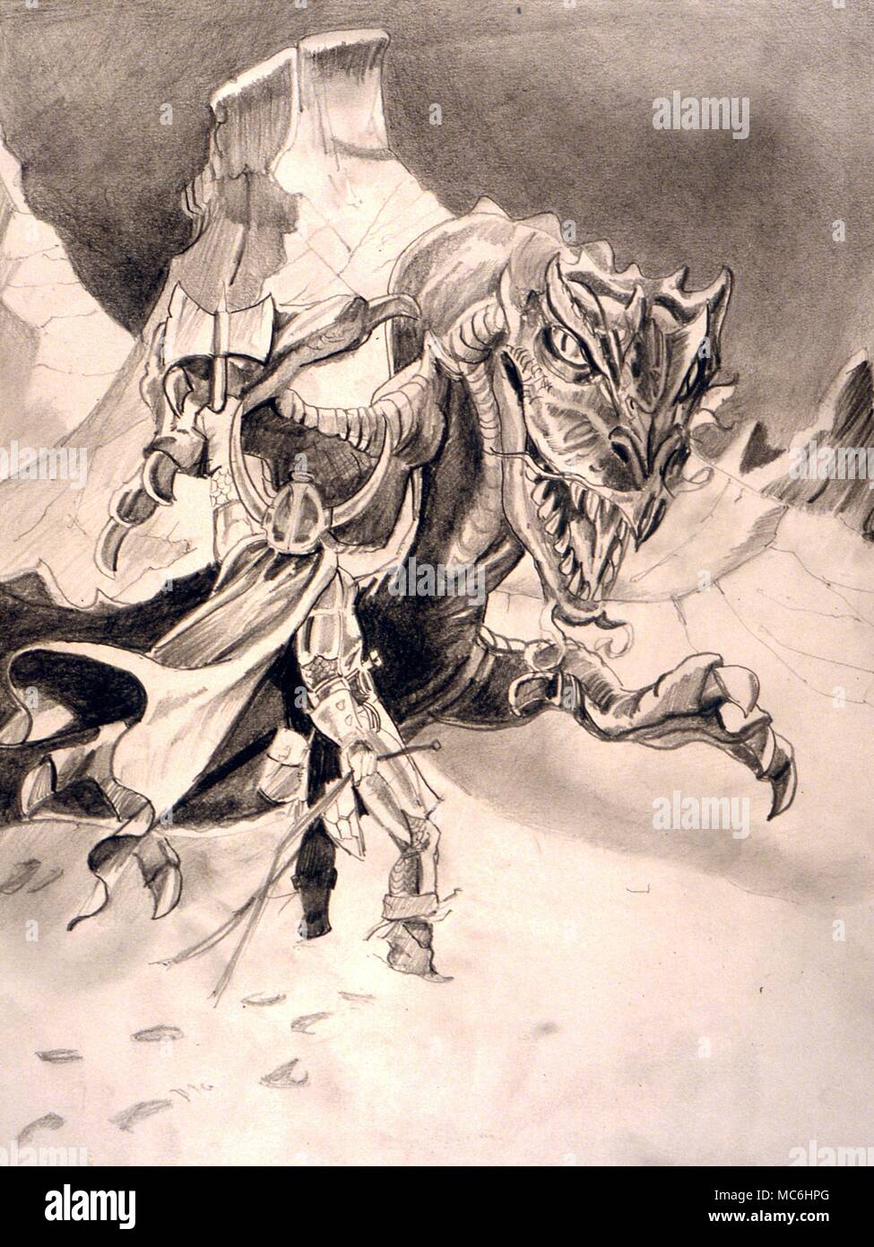 Monster. Schnee Tier. Eine Zeichnung mit dem Titel 'Amazon'' des Künstlers Gordon Wain. 1990' Stockfoto