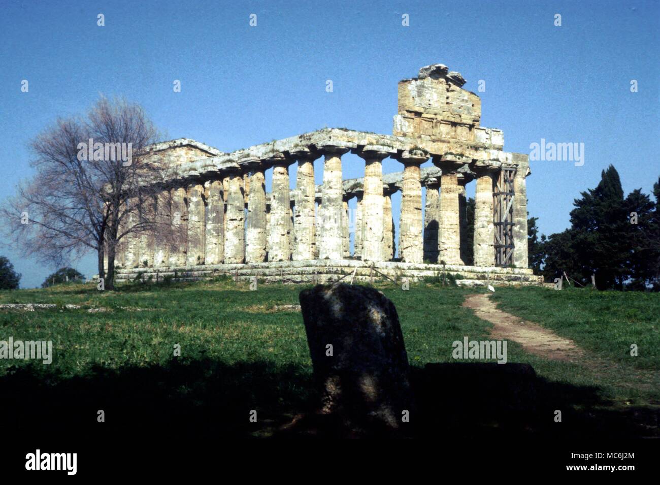 Der griechischen Mythologie Ceres Tempel der Ceres in Paestum Italien einer der schönst erhaltene Der Anceint griechische Tempel Stockfoto