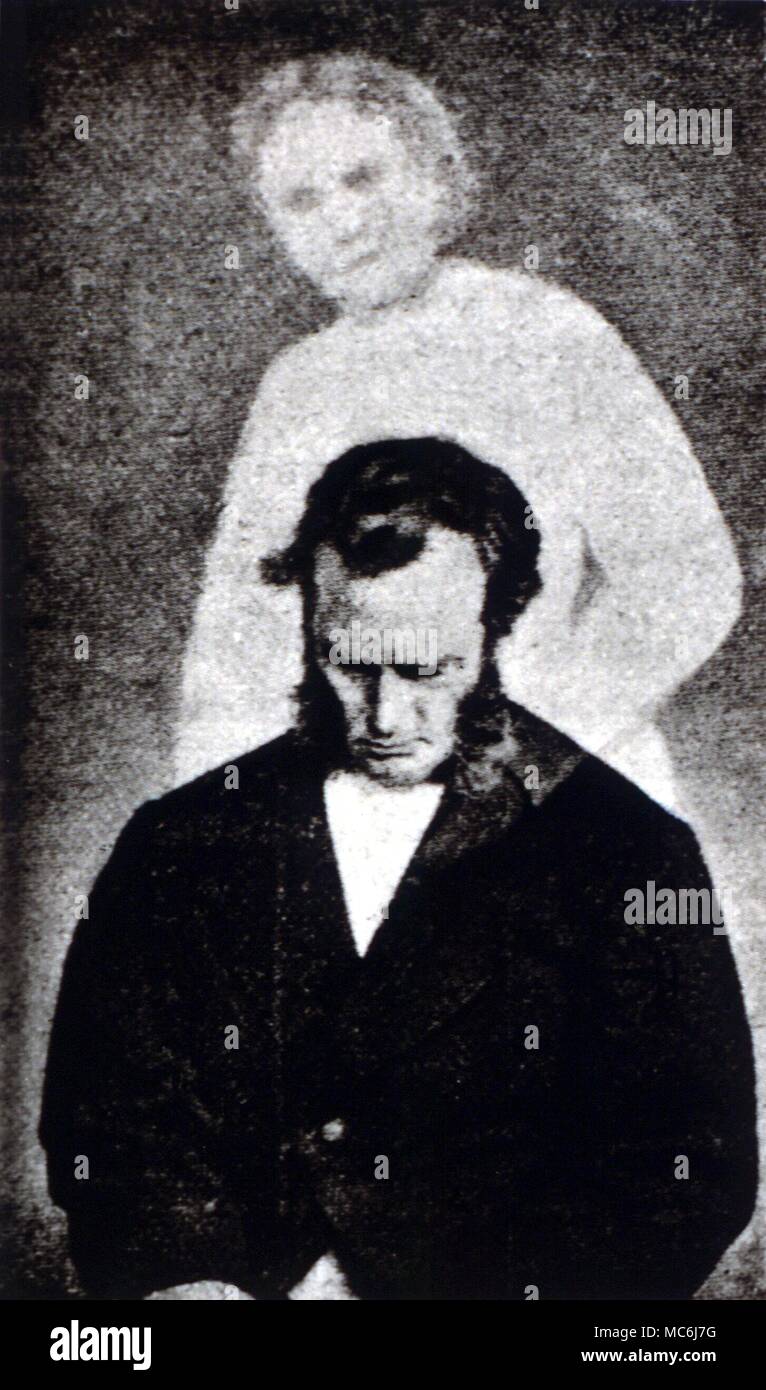 Geist Bilder - Foto von William Mumler, genommen, ca. 1872, von Bromson Murray (in Trance) mit dem Geist des Verstorbenen Madame Bonner Stockfoto