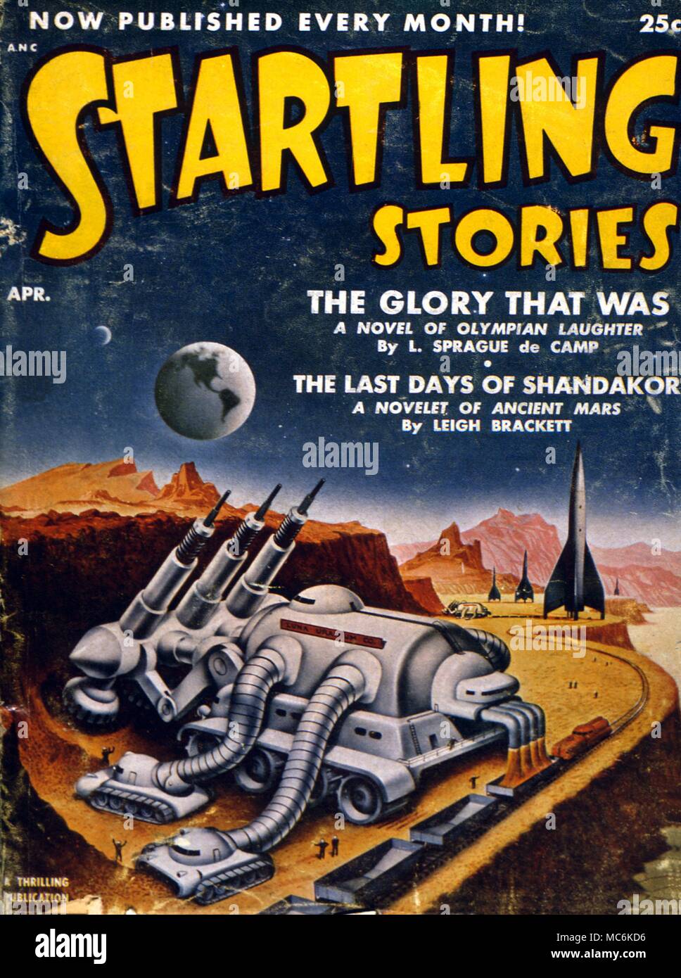 Planerts Erde Startling Stories Jacke April 1952 Stockfoto