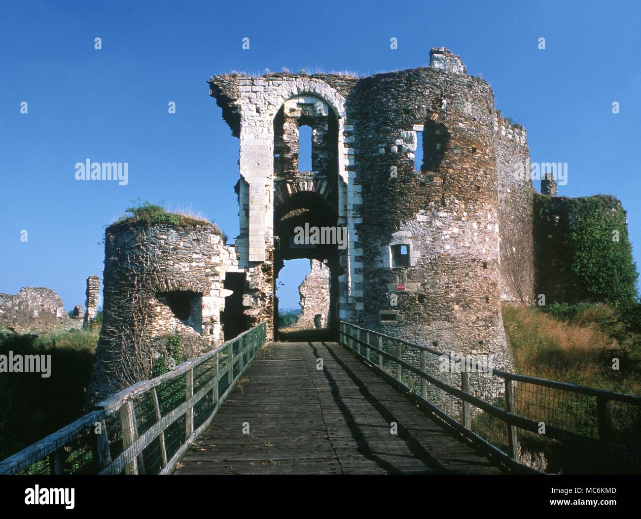 Haunted places - Eines der sogenannten Blaubart Burgen, die früher durch den Marquis de Sade, der Ketzerei und Hexerei verbrannt wurde. LoireValley, Frankreich Stockfoto