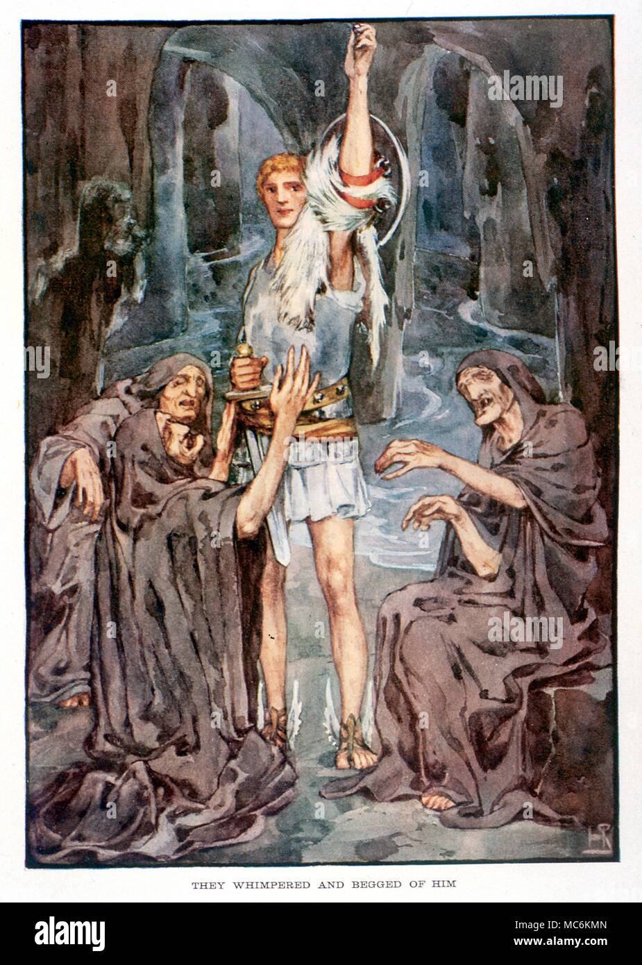 Der griechischen Mythologie. Die drei Graien. Die drei "alten Frauen