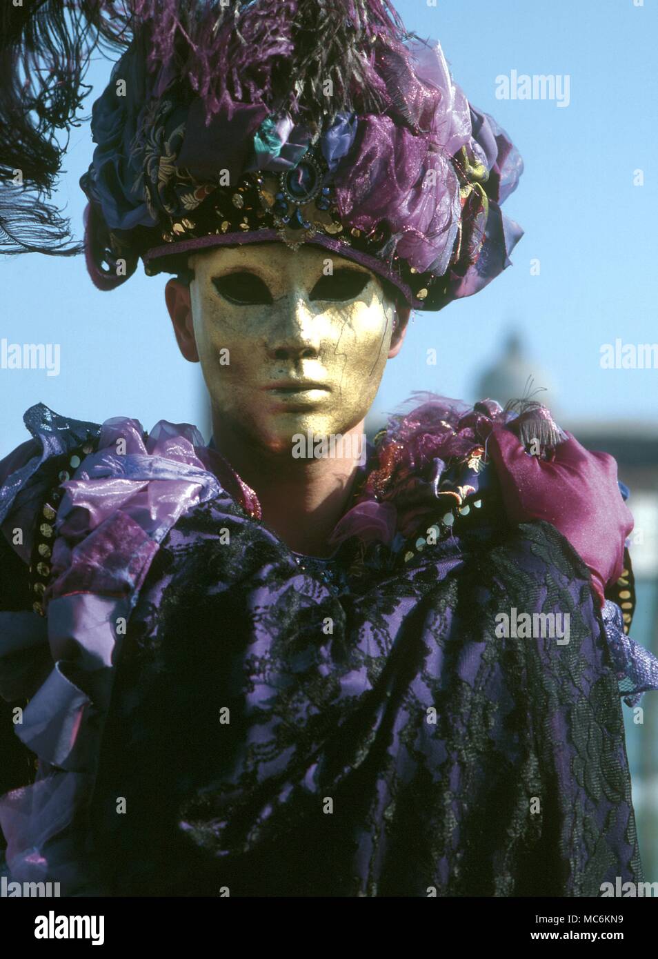 Masken - Karneval in Venedig. Masken und achtzehnten Jahrhundert Karneval Kostüme in Venedig Stockfoto