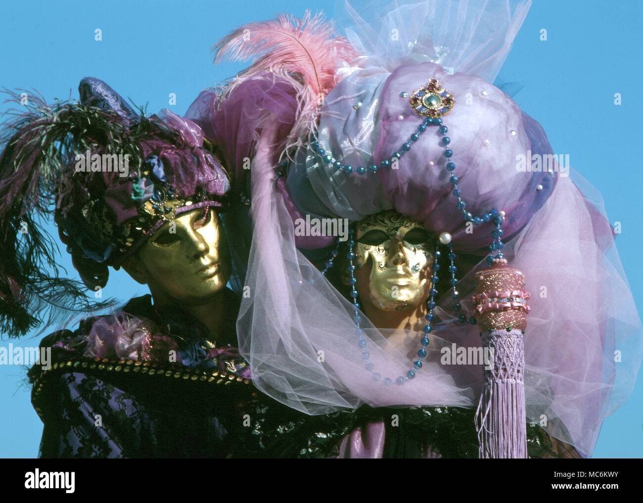 Masken - Karneval in Venedig. 18. jahrhundert Karneval Kostüm in Venedig. Stockfoto