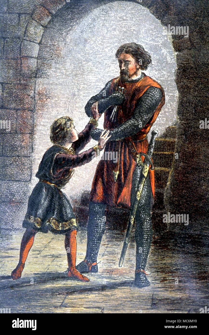 Shakespeare König John Titlepage Abbildung Shakespeare in Holzschnitt und Kupferstich aus der Bibliothek Shakespeare Illustration zu Farbe von John Gilbert Geo Cruikshank und R Dudley 1885 Stockfoto