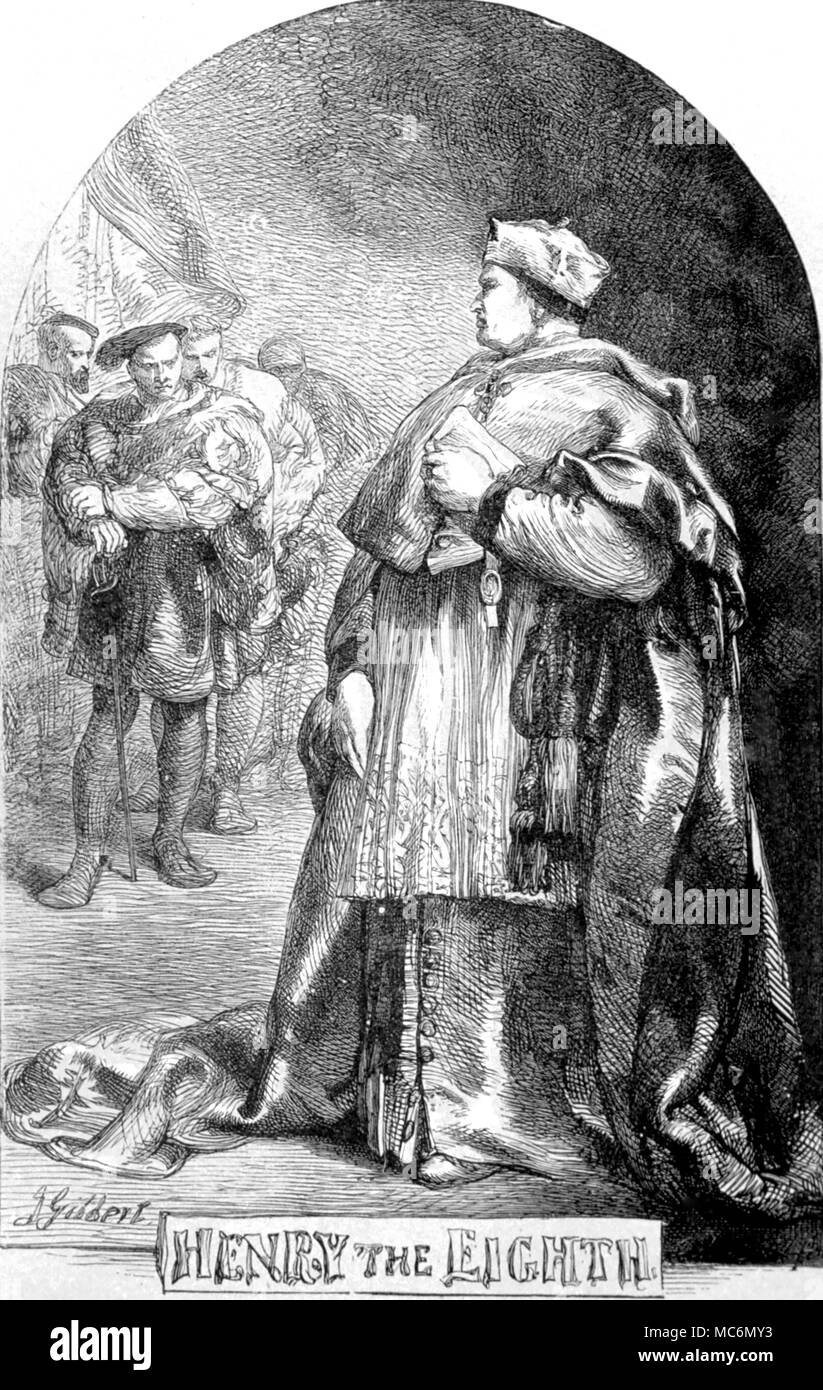 Shakespeare Heinrich der Achte Holzschnitt und Kupferstich aus der Bibliothek Shakespeare Illustration von John Gilbert Geo Cruikshank und R Dudley 1885 Stockfoto