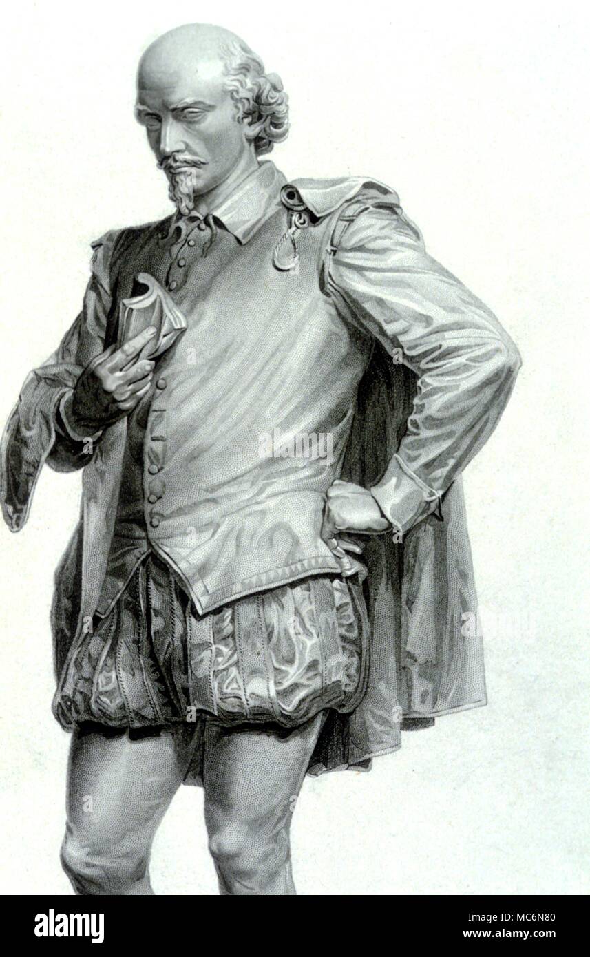 Geschichte British Shakespeare Gravur von 1878 von Bart nach der Statue von J Q einer Gemeinde Stockfoto