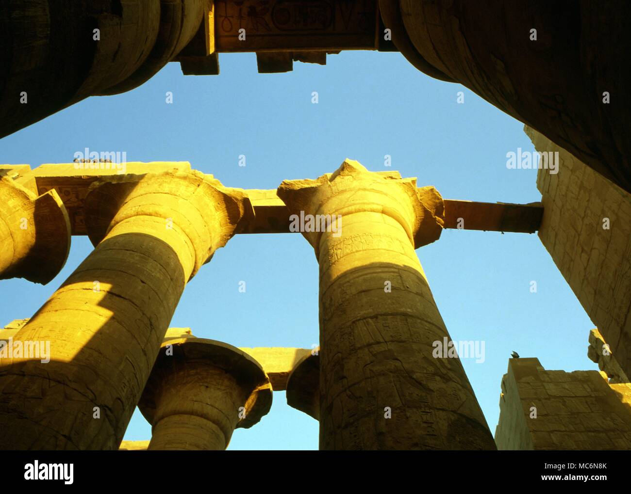 Ägypten Karnak im Innenhof der Tempel des Amun in Karnak Stockfoto