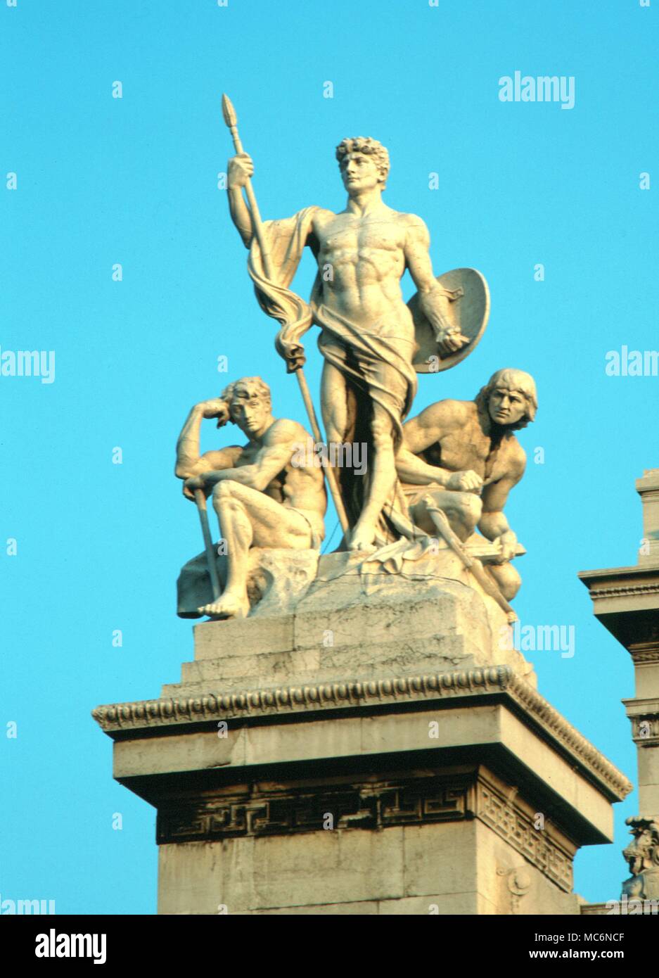 Italien Rom Detail der geschnitzte Gruppe auf dem Vittoriano Stockfoto