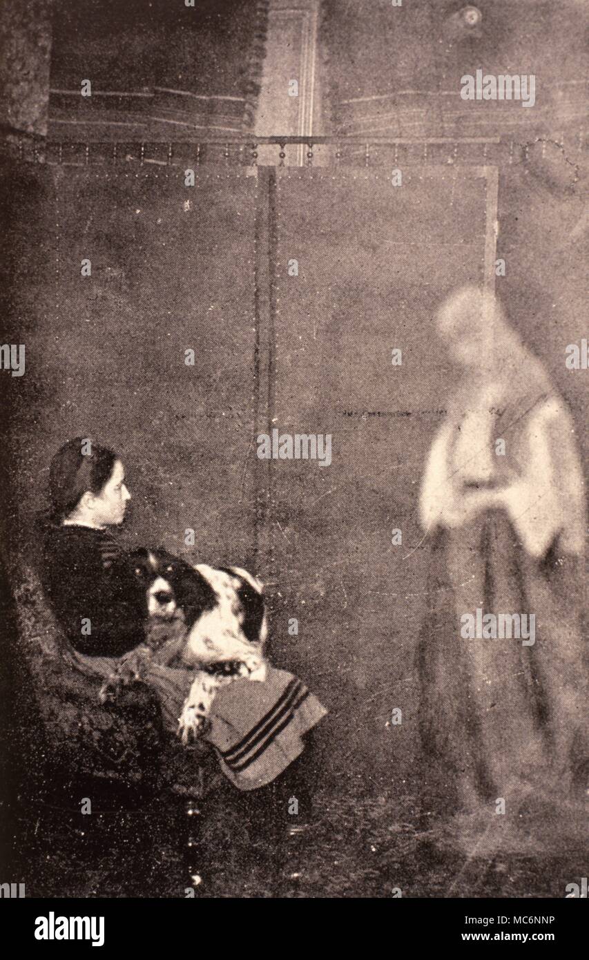 Schatten Form" einer Person namens Nina, am 20. Februar 1897 im Rahmen der Arbeit als Medium von Madame D'Esperance genommen. Aus der Ausgabe 1897 ihres 'Shadow-Land, oder Licht von der anderen Seite'. Stockfoto