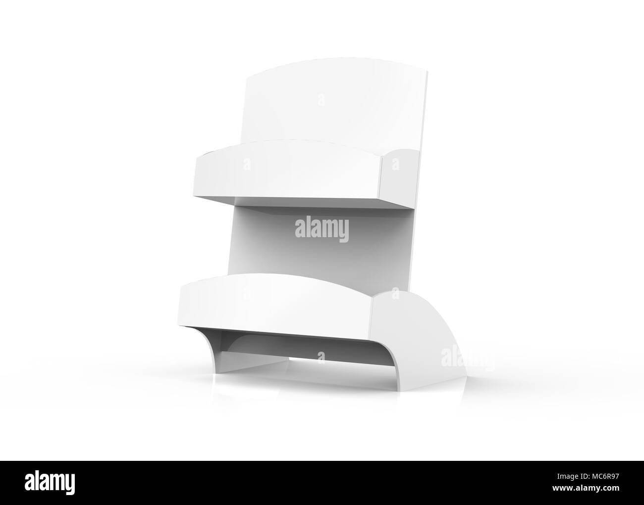 Karton display Rack, 3d-render Leiterträger für Produktwerbung verwendet Stockfoto