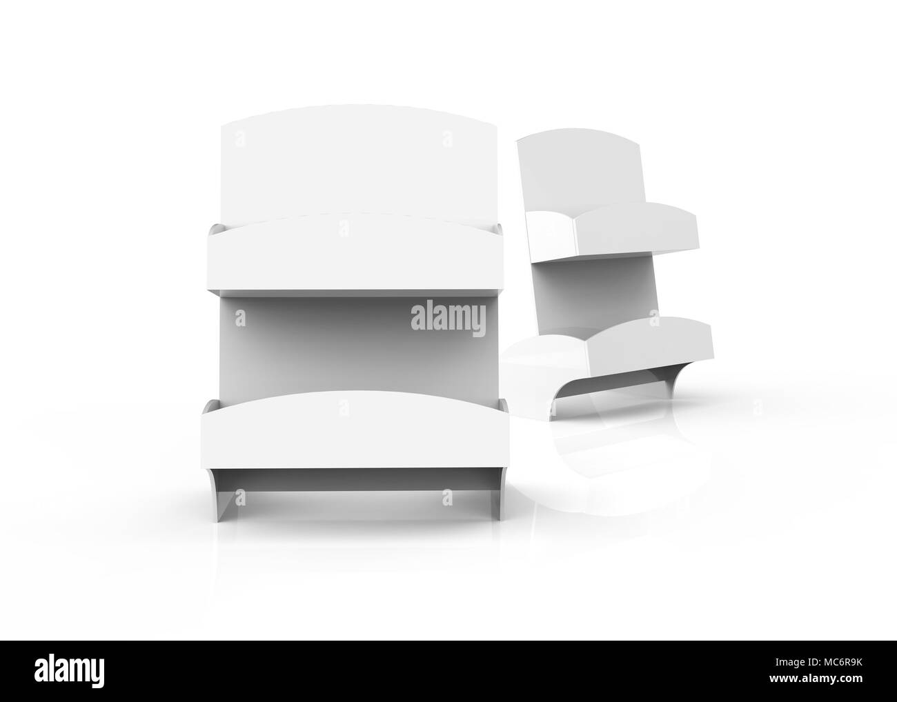 Karton display Rack, 3d-render Leiterträger für Produktwerbung verwendet Stockfoto