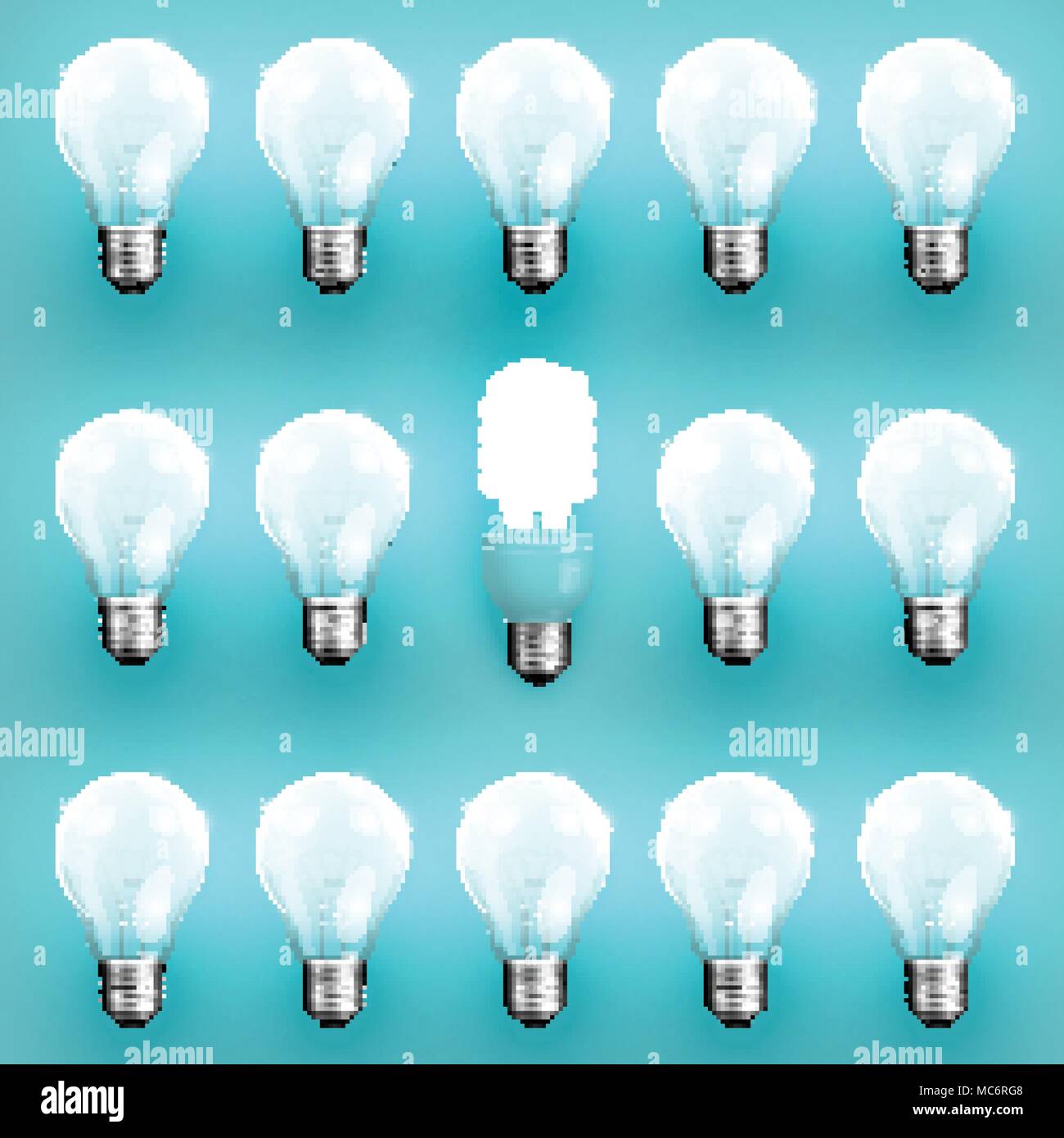 Energy Saver Glühbirne unter alten, Vektor, Abbildung Stock Vektor